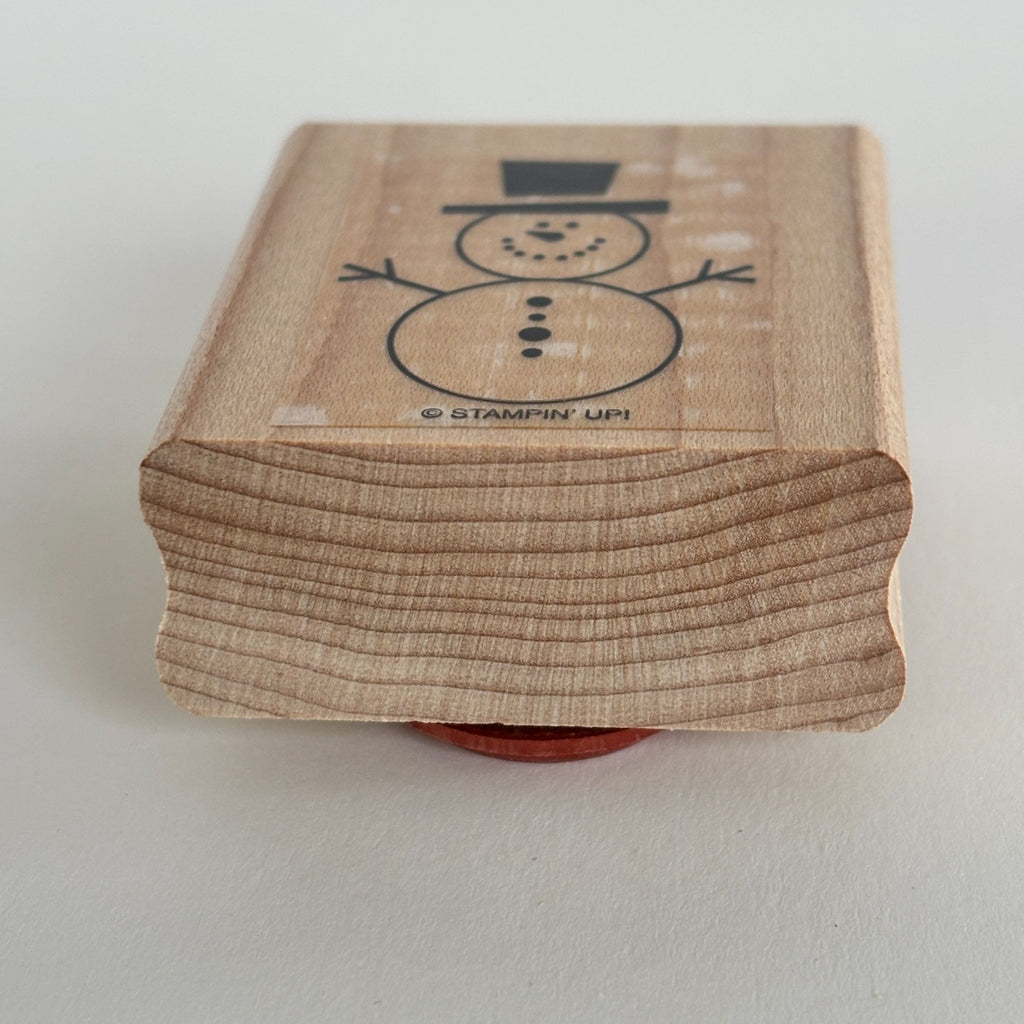 Stampin Up Rubber Stamp Snowman Christmas Winter Holiday Card Making Gift Tag Wood Mounted