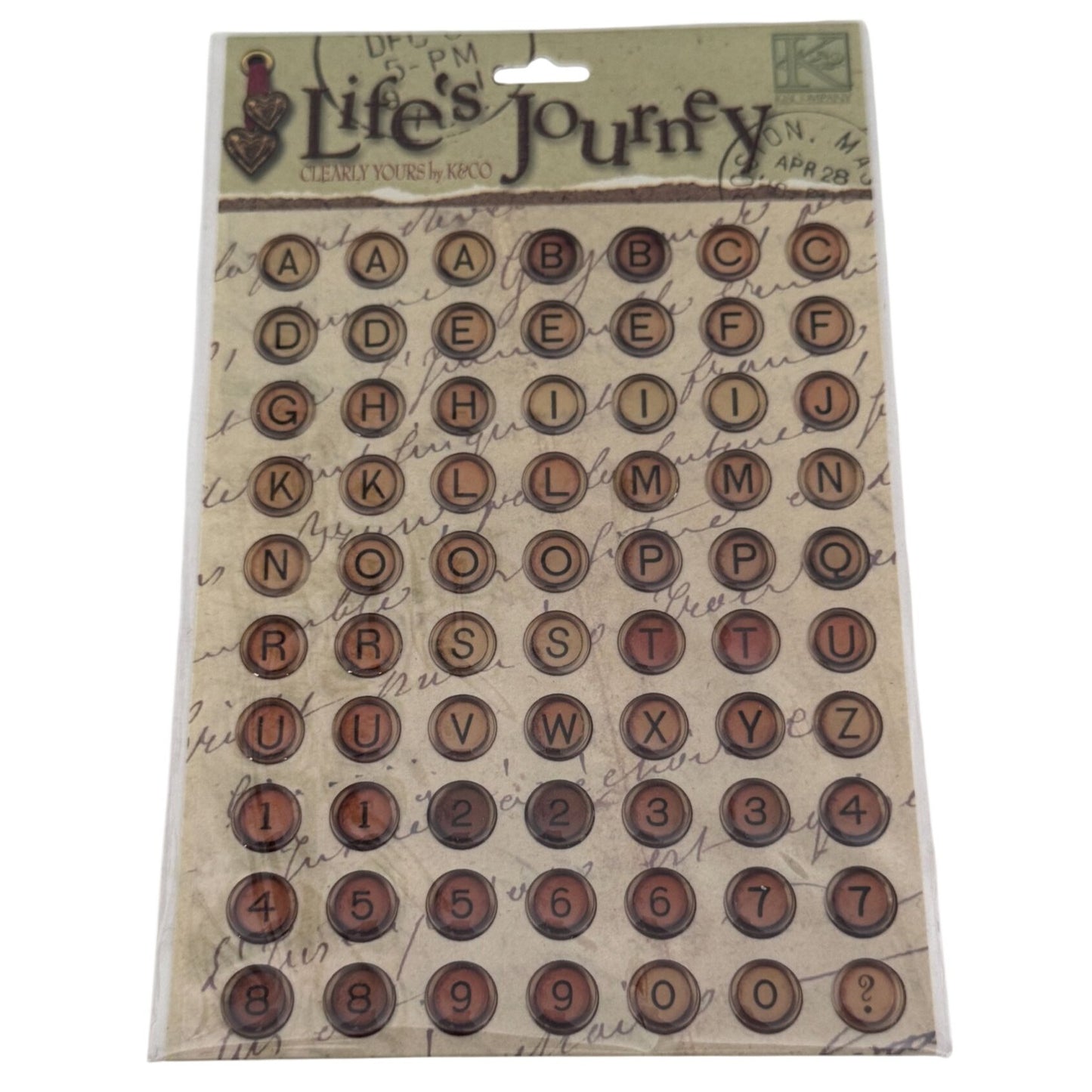 K & Company Lifes Journey Domed Typewriter Key Stickers For Scrapbooking  Crafts