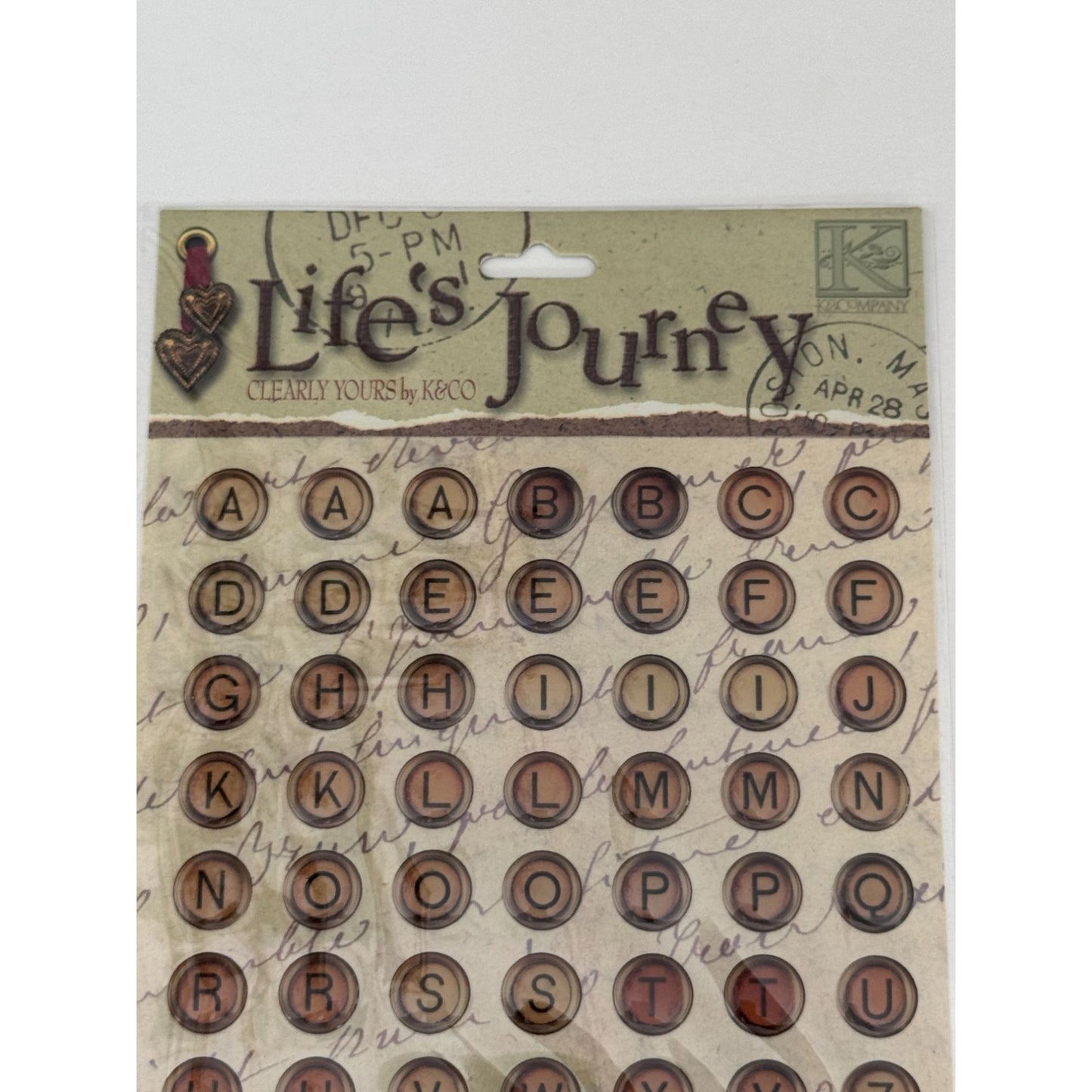K & Company Lifes Journey Domed Typewriter Key Stickers For Scrapbooking  Crafts