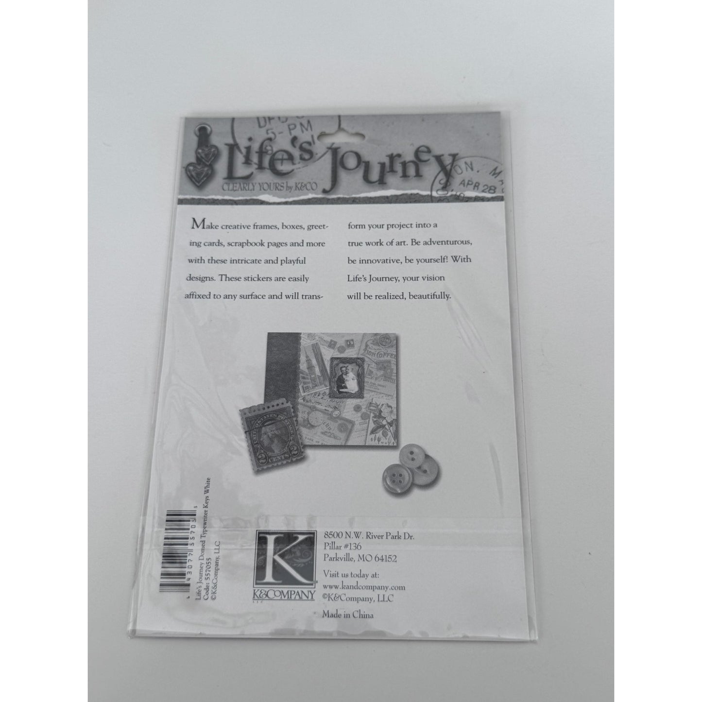 K & Company Lifes Journey Domed Typewriter Key Stickers For Scrapbooking  Crafts