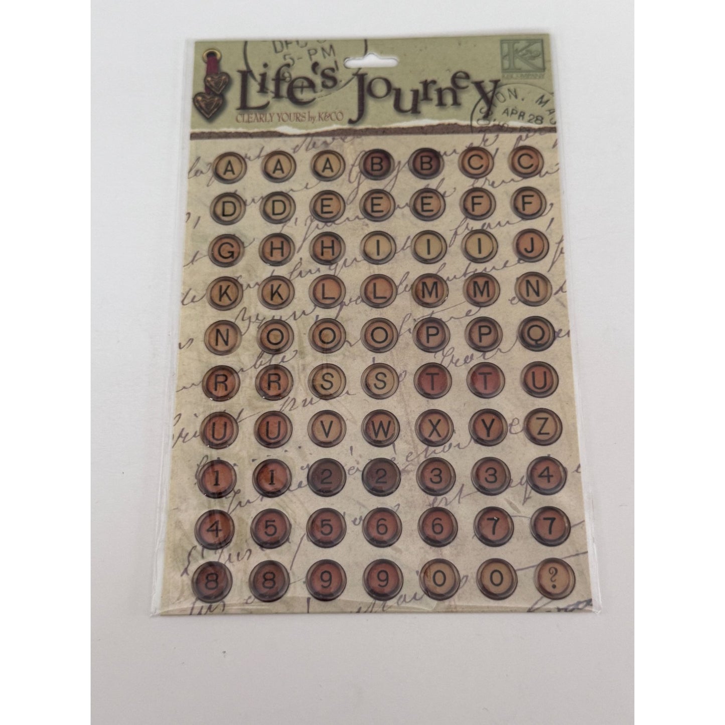 K & Company Lifes Journey Domed Typewriter Key Stickers For Scrapbooking  Crafts