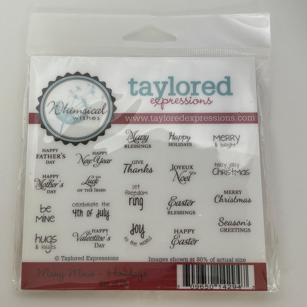 Taylored Expressions Rubber Stamp Set Many Minis Holidays Phrases Greetings Card Making