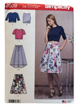Simplicity Sewing Pattern 8609 Misses Crossover Crop Top Hi Low Skirt Sizes 4-12