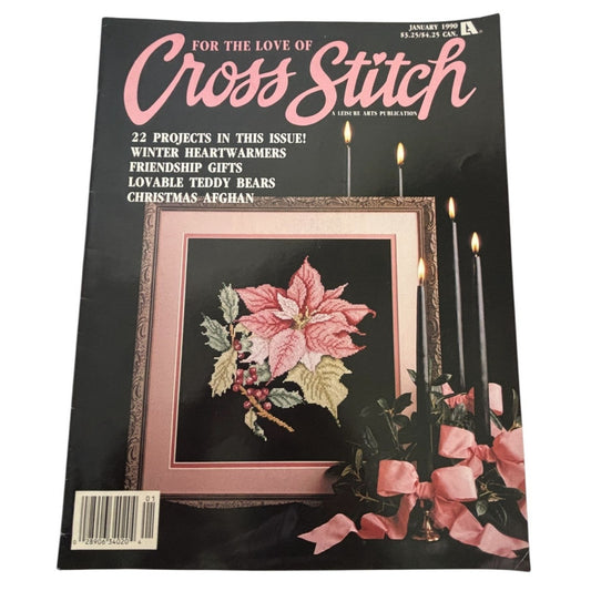 For The Love Of Cross Stitch Magazine January 1990 Christmas Afghan Teddy Bears