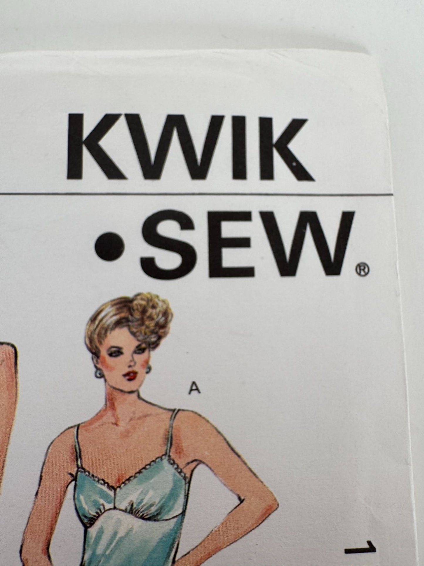 Kwik Sew Sewing Pattern 1554 Full Slip Lace Trim Spaghetti Straps XS-XL Vintage