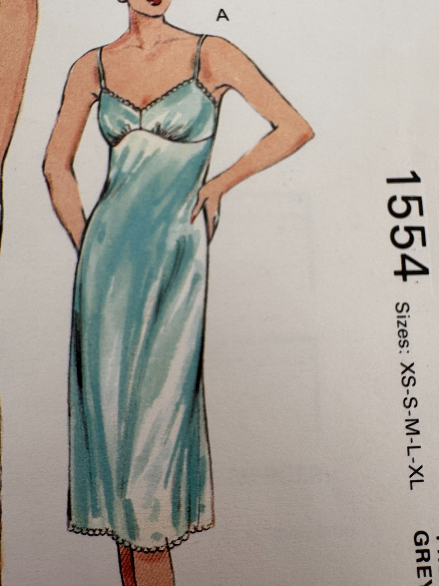Kwik Sew Sewing Pattern 1554 Full Slip Lace Trim Spaghetti Straps XS-XL Vintage