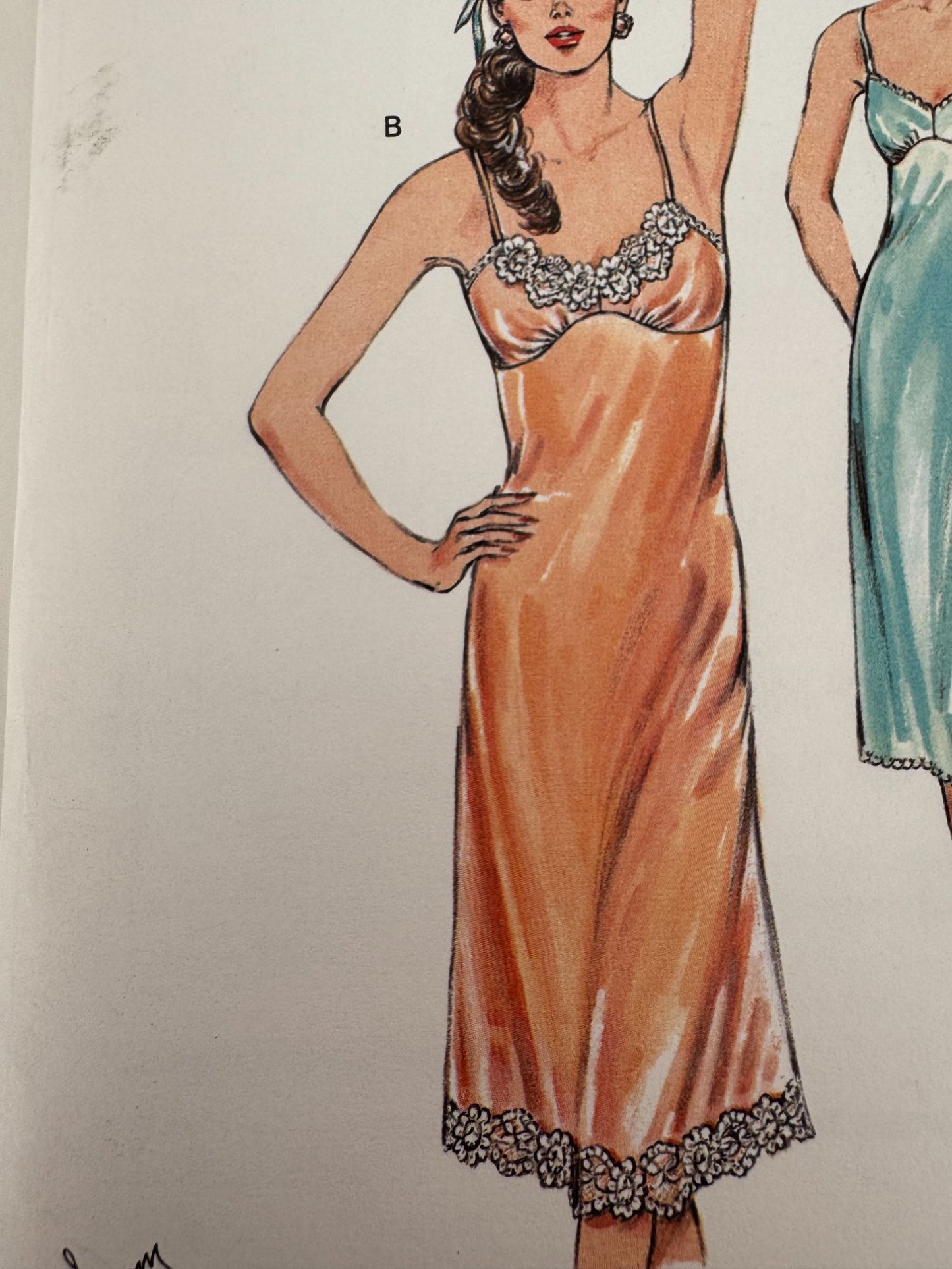 Kwik Sew Sewing Pattern 1554 Full Slip Lace Trim Spaghetti Straps XS-XL Vintage