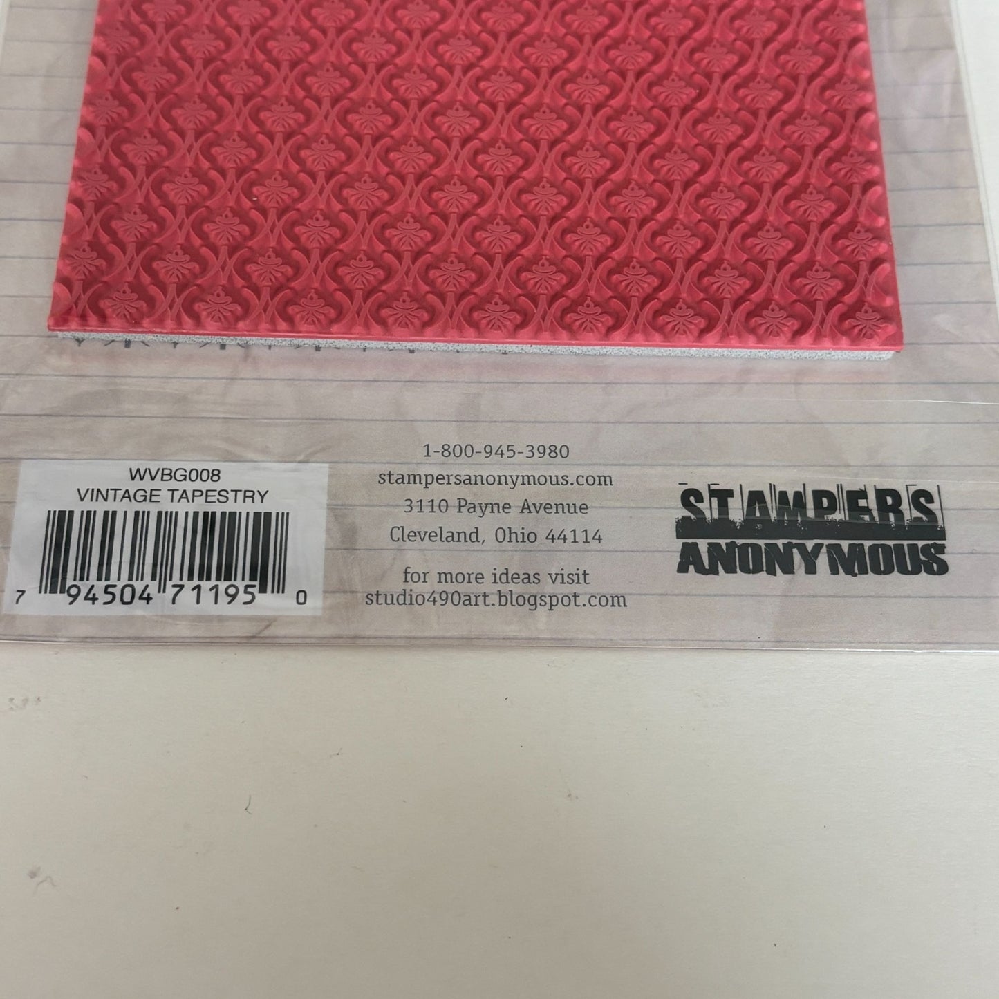 Stampers Anonymous Studio 490 Rubber Stamp Vintage Tapestry Background Texture Cardmaking