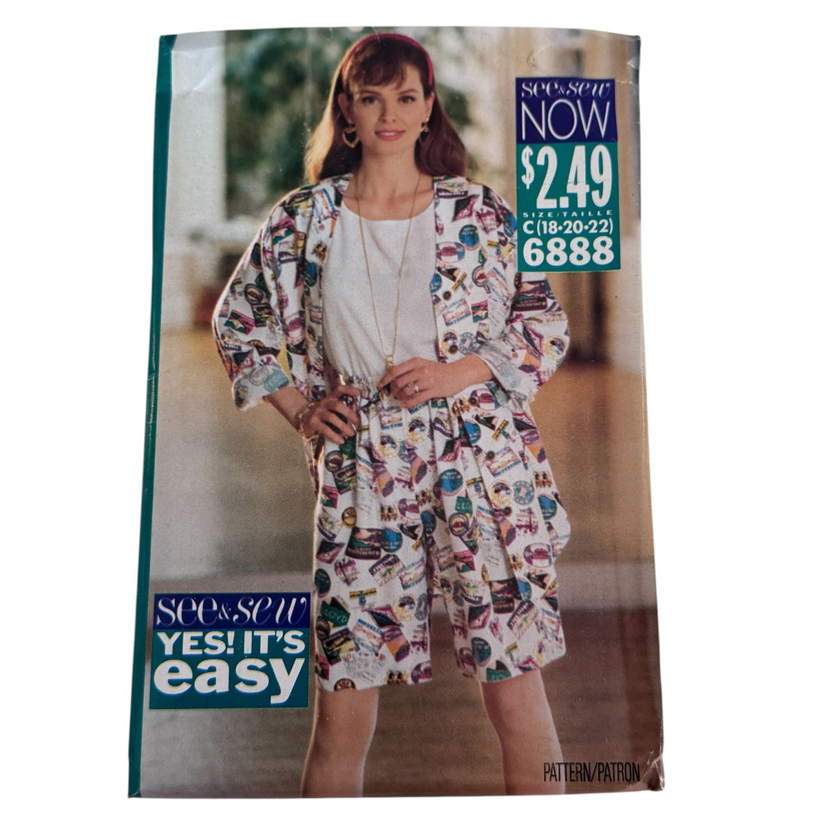 Butterick Sewing Pattern 6888 Summer Shirt Shorts Top Easy Casual 18-22 Uncut Vintage 1990s