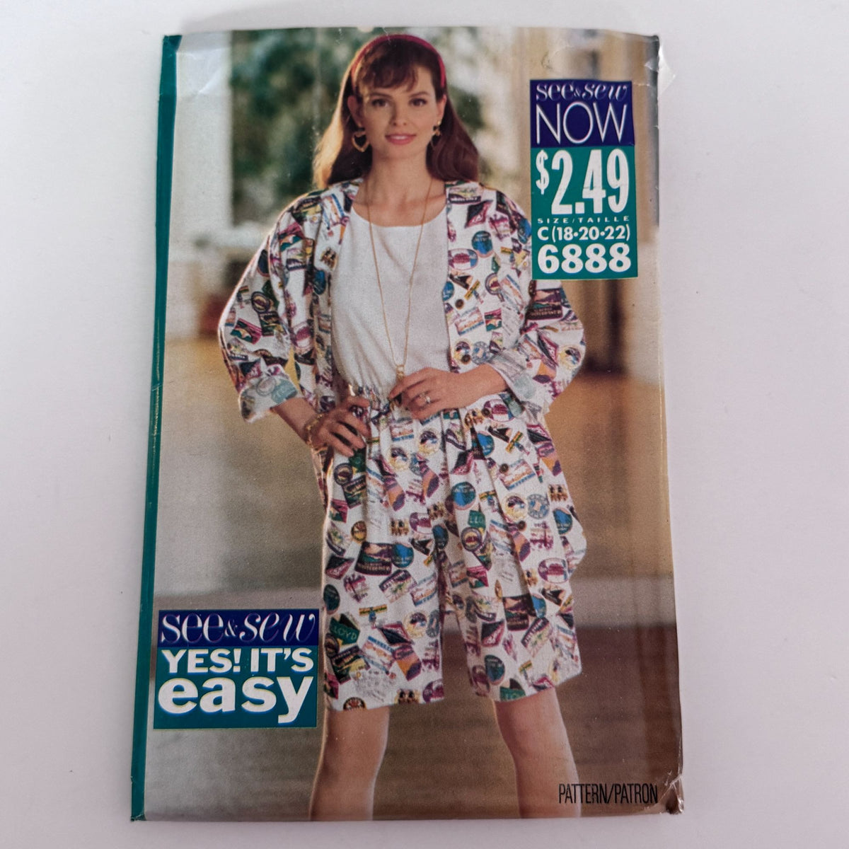 Butterick Sewing Pattern 6888 Summer Shirt Shorts Top Easy Casual 18-22 Uncut Vintage 1990s