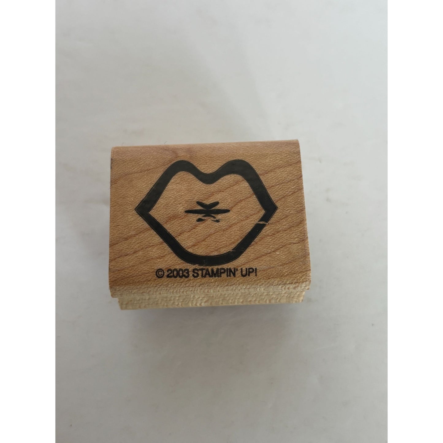 Stampin Up Wood Mounted Rubber Stamp Lips Kiss Love Valentines Day Card Making