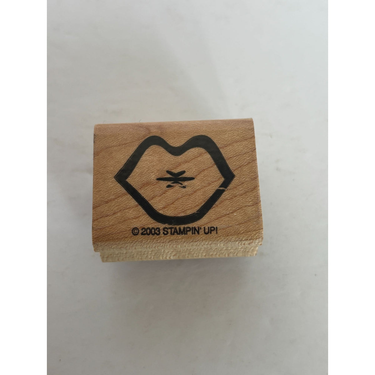 Stampin Up Wood Mounted Rubber Stamp Lips Kiss Love Valentines Day Card Making