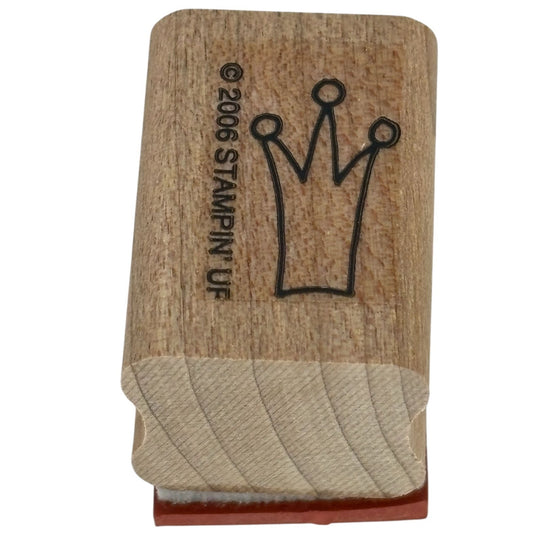 Stampin Up Wood Rubber Stamp Frog Prince Crown Royalty Royal Queen King Hat