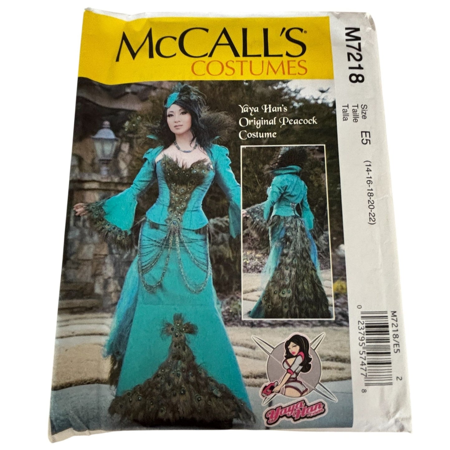 McCalls Sewing Pattern M7218 Peacock Costume Corset Skirt Gown 14-22 Yaya Han Uncut