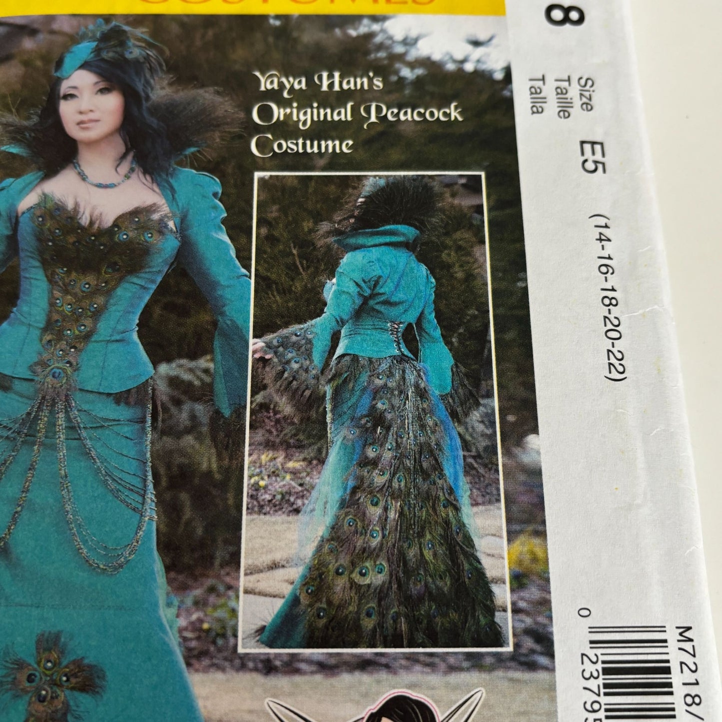 McCalls Sewing Pattern M7218 Peacock Costume Corset Skirt Gown 14-22 Yaya Han Uncut