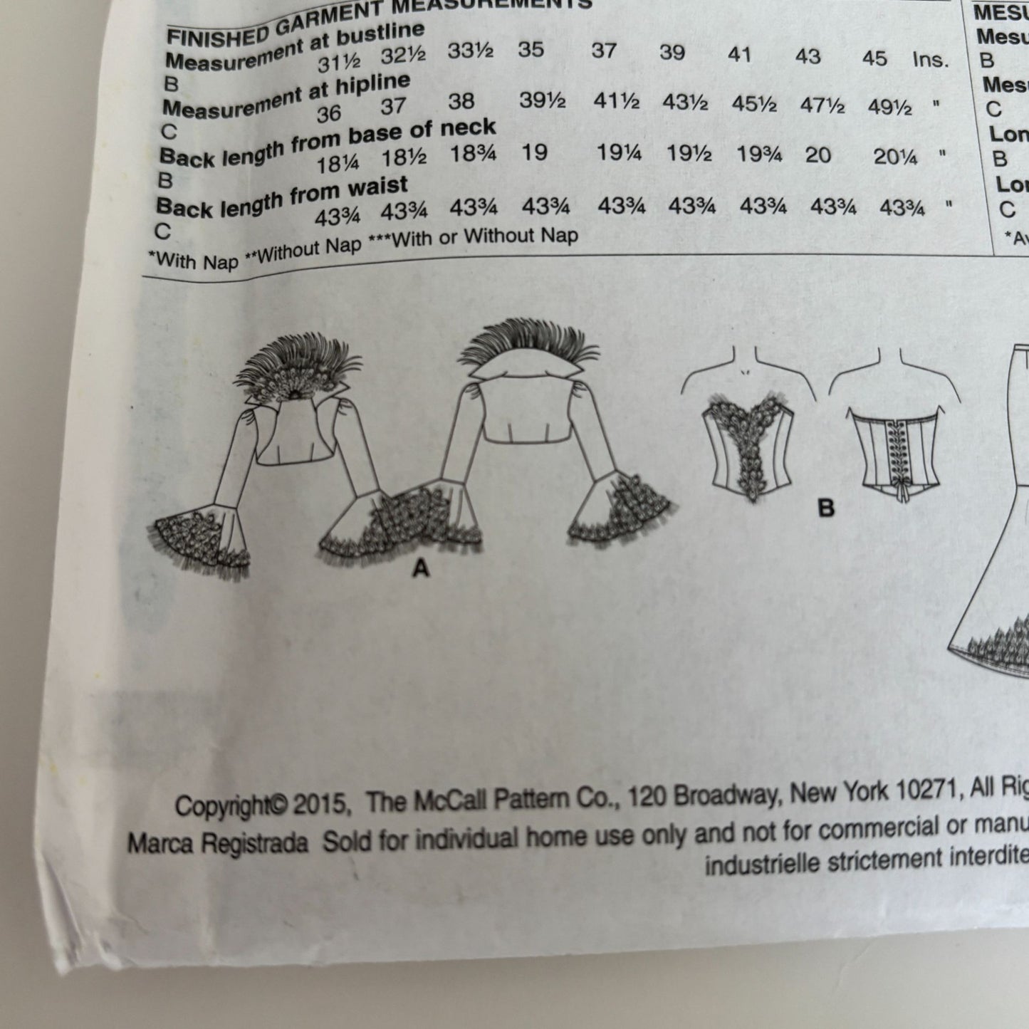 McCalls Sewing Pattern M7218 Peacock Costume Corset Skirt Gown 14-22 Yaya Han Uncut