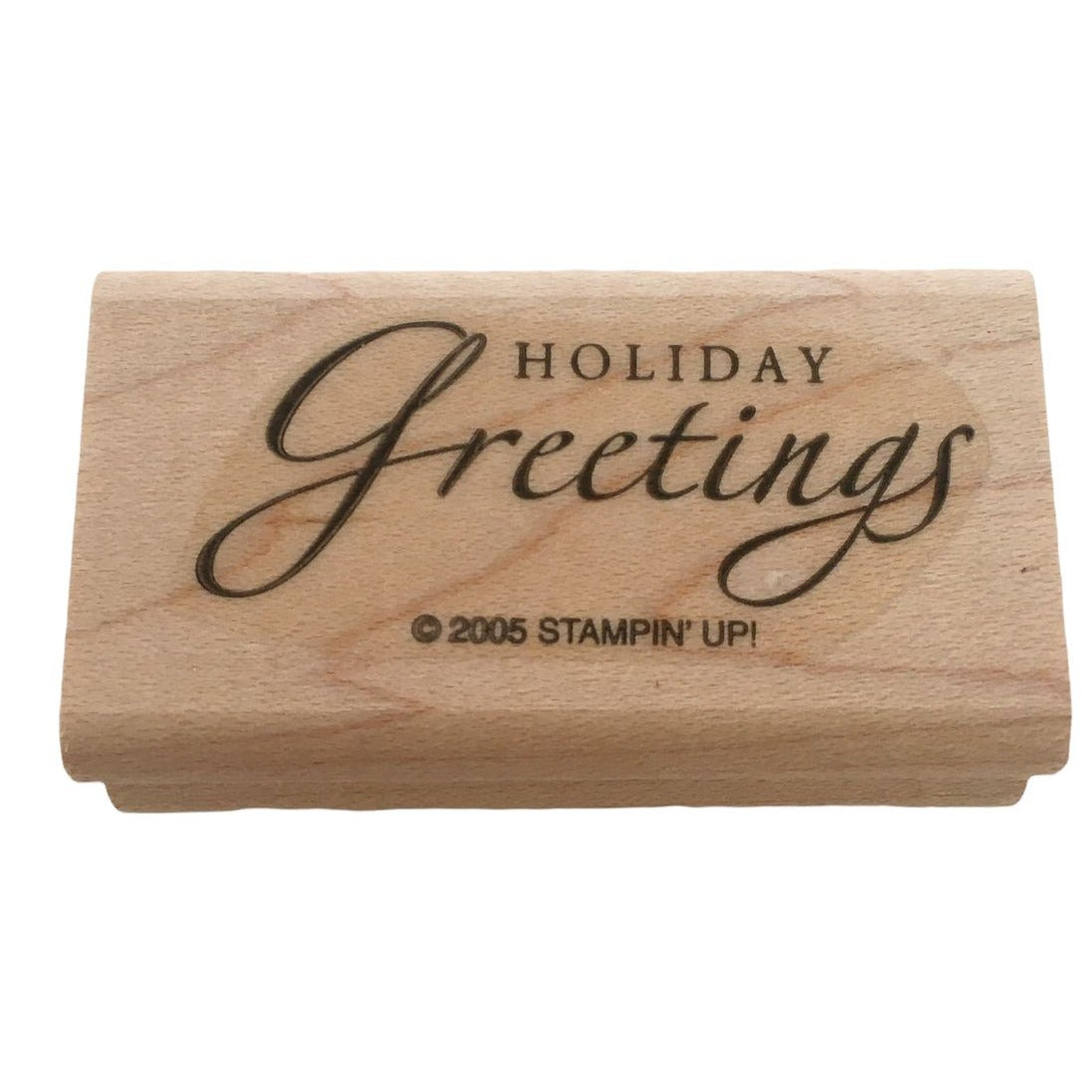 Stampin Up Rubber Stamp Holiday Greetings Card Making Words Cursive Christmas