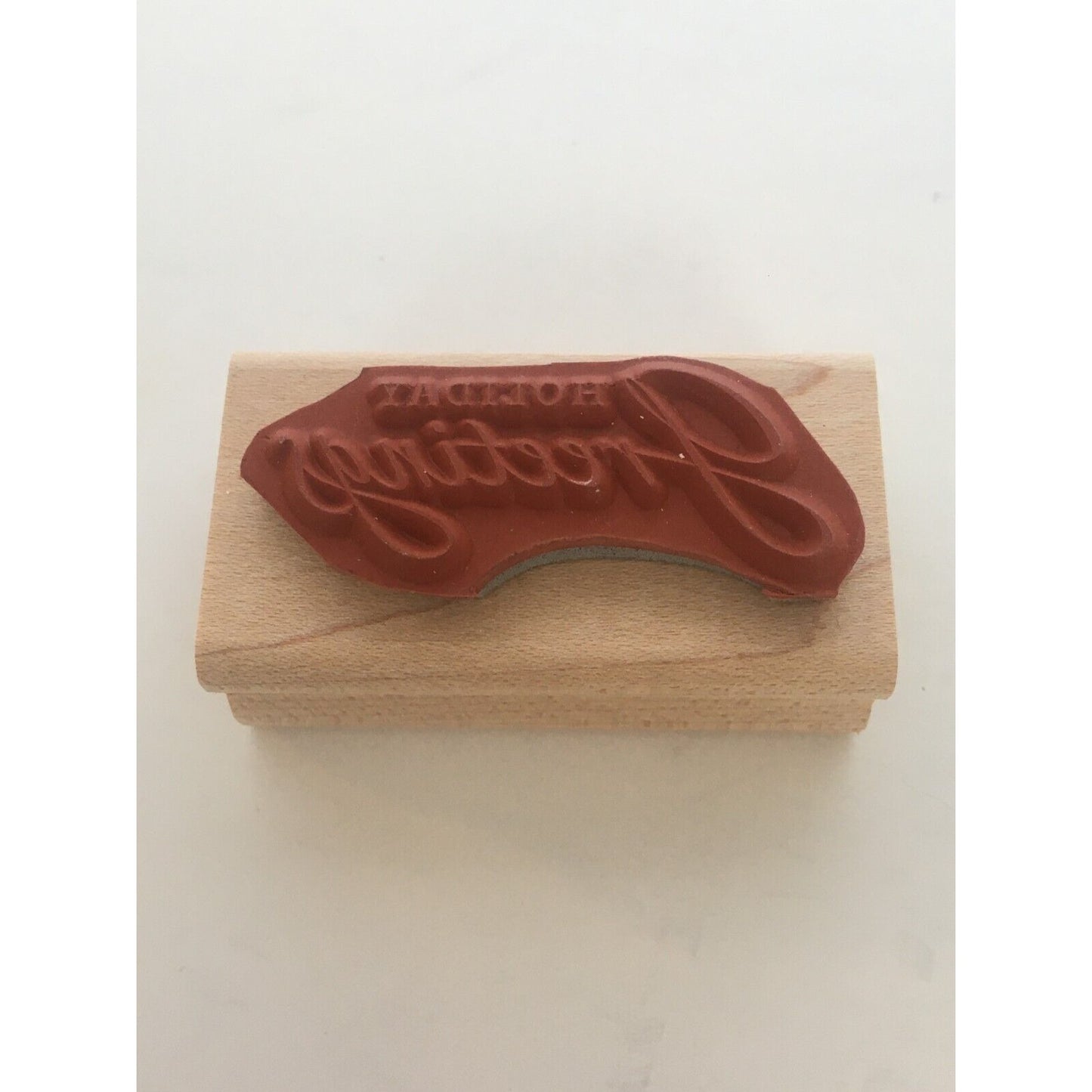 Stampin Up Rubber Stamp Holiday Greetings Card Making Words Cursive Christmas