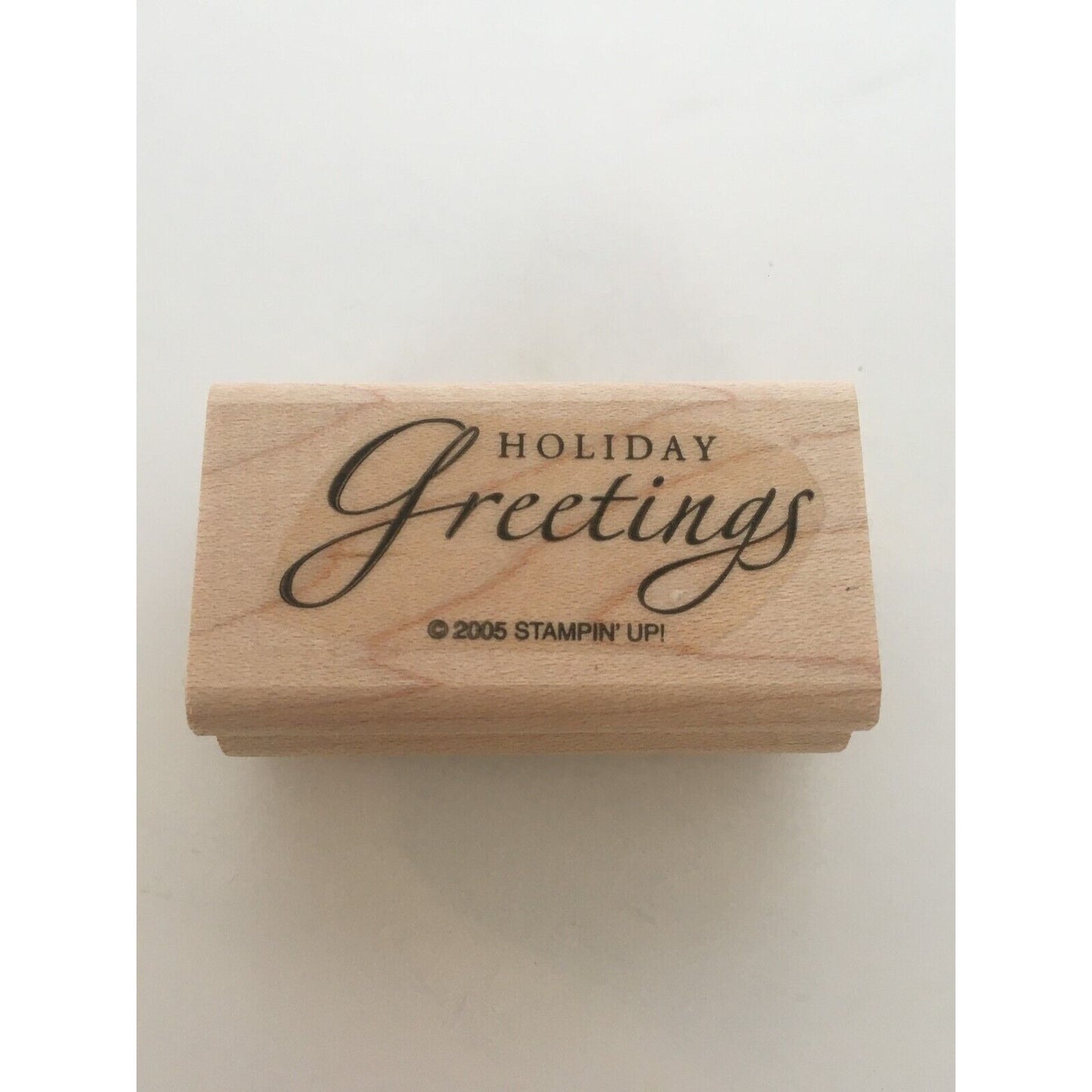 Stampin Up Rubber Stamp Holiday Greetings Card Making Words Cursive Christmas