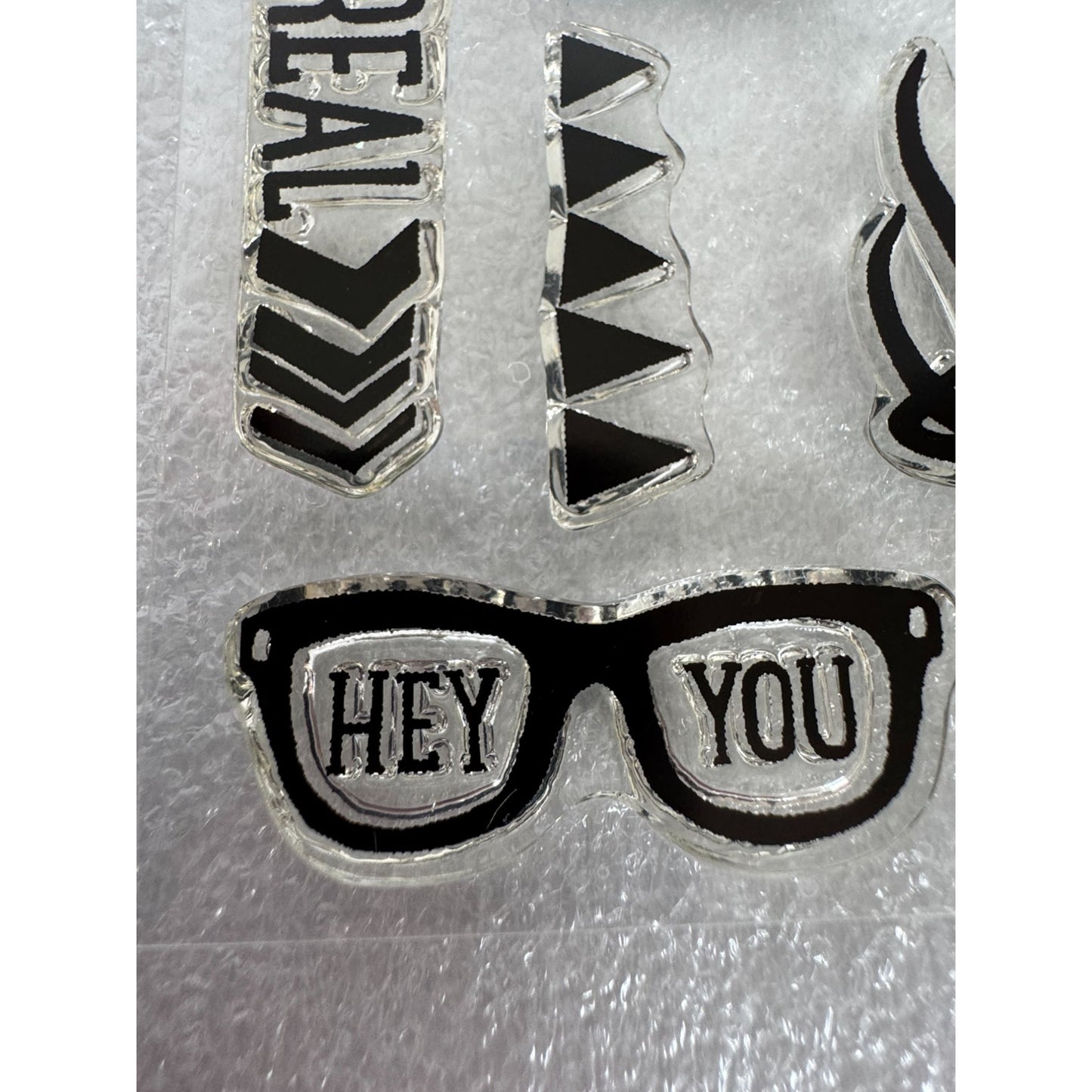 CTMH My Acrylix Acrylic Stamp Set Born to Roam Hipster Style Mustache B1456