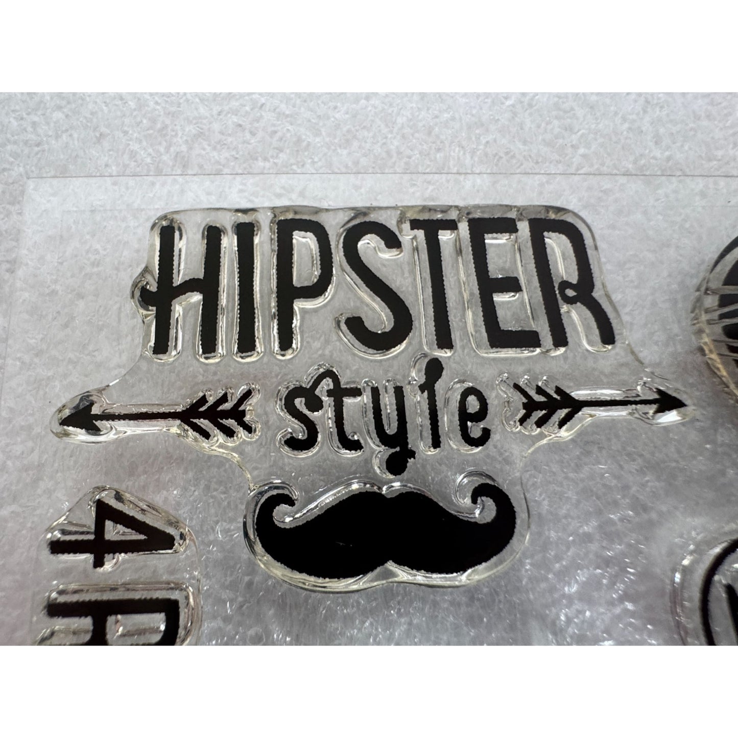 CTMH My Acrylix Acrylic Stamp Set Born to Roam Hipster Style Mustache B1456
