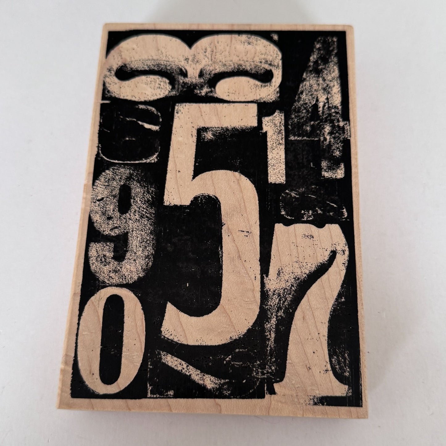 Stampers Anonymous Rubber Stamp Tim Holtz Number Collage Grunge Mixed Media Typography Background Scrapbooking