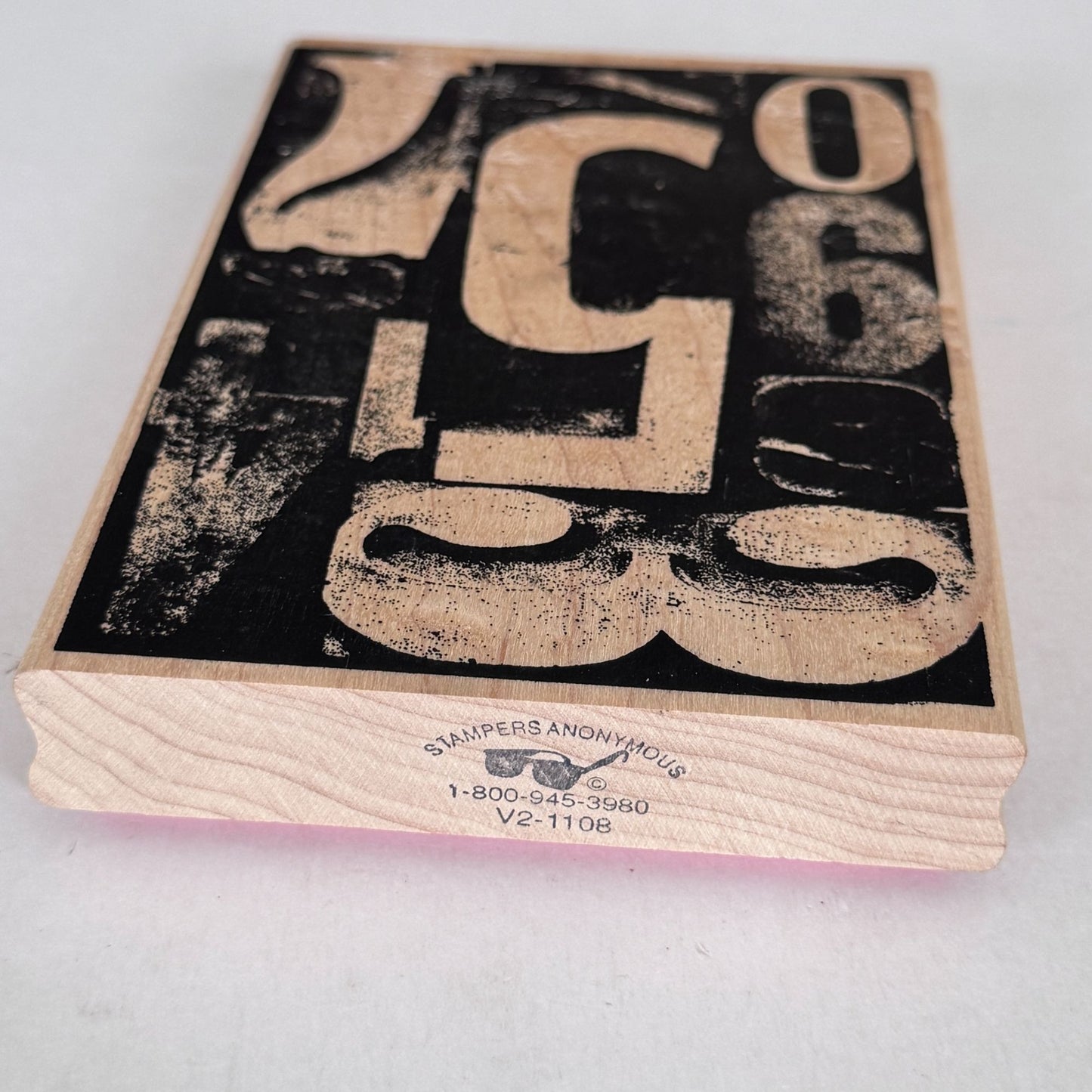 Stampers Anonymous Rubber Stamp Tim Holtz Number Collage Grunge Mixed Media Typography Background Scrapbooking