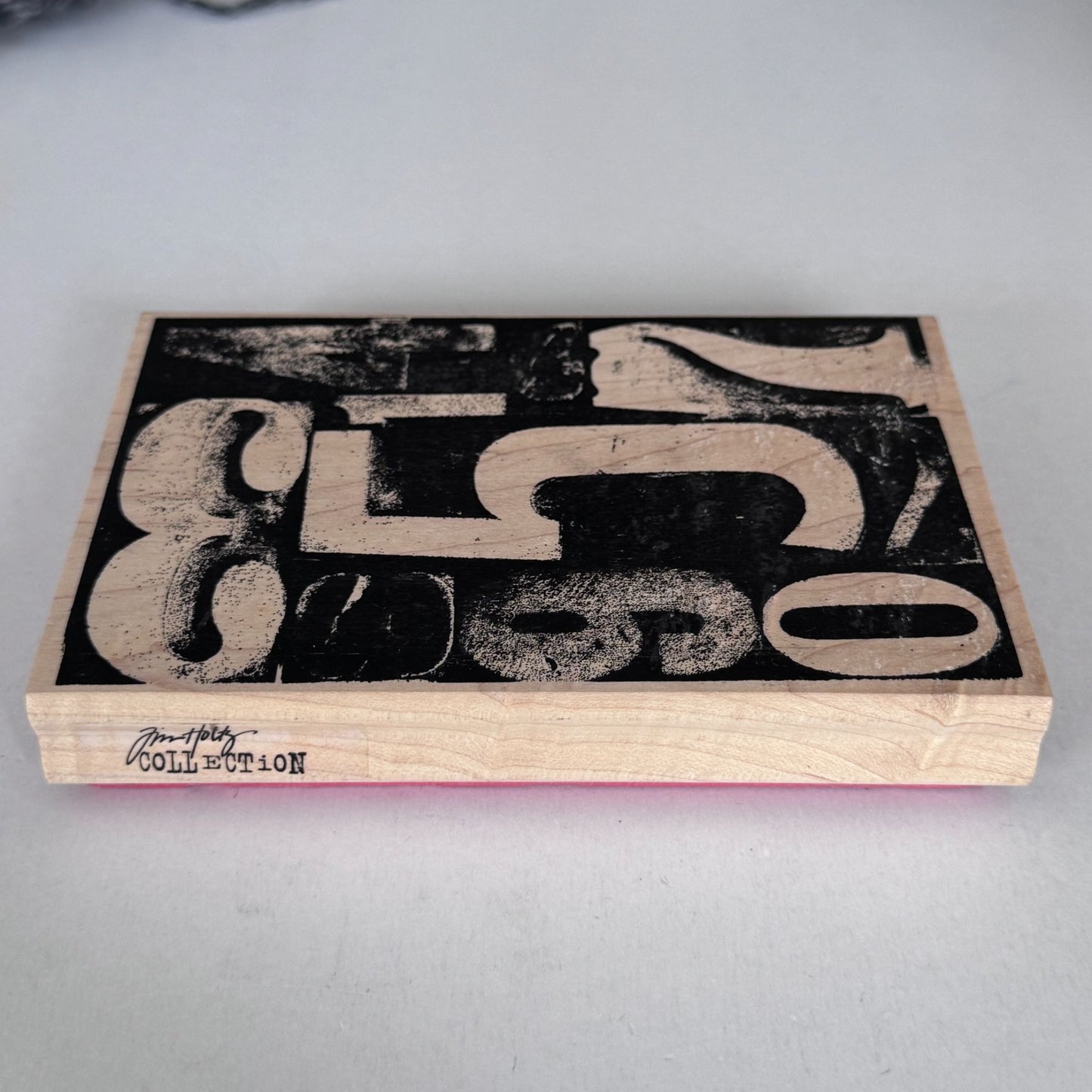 Stampers Anonymous Rubber Stamp Tim Holtz Number Collage Grunge Mixed Media Typography Background Scrapbooking