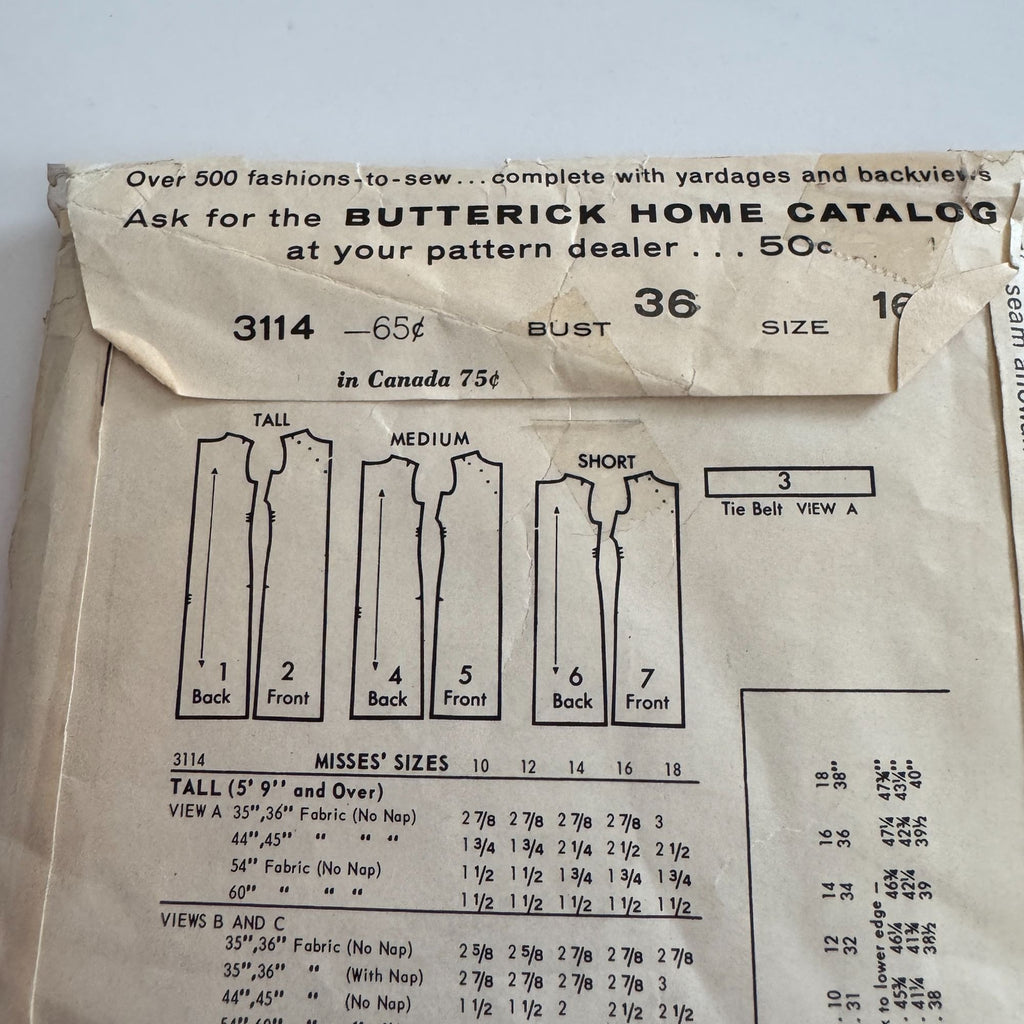 Butterick 3114 Proportioned Jumper Sewing Pattern Women’s Dress DIY Fashion Sz 16