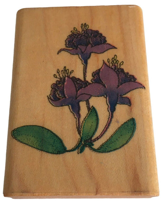 Comotion Rubber Stamp Fuschia Flowers Garden Nature Scene Maker Card Crafts