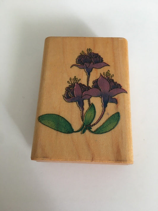 Comotion Rubber Stamp Fuschia Flowers Garden Nature Scene Maker Card Crafts