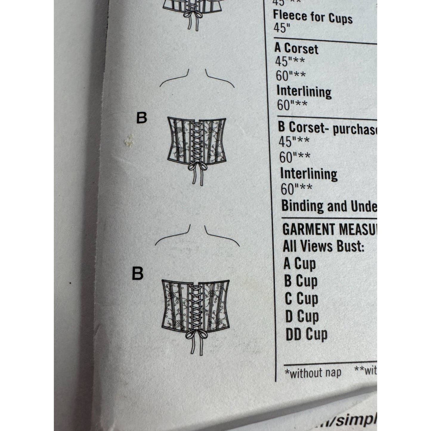 Simplicity Sewing Pattern 1183 Amazing Fit Corset Front Busk Back Lacing 20W-28W
