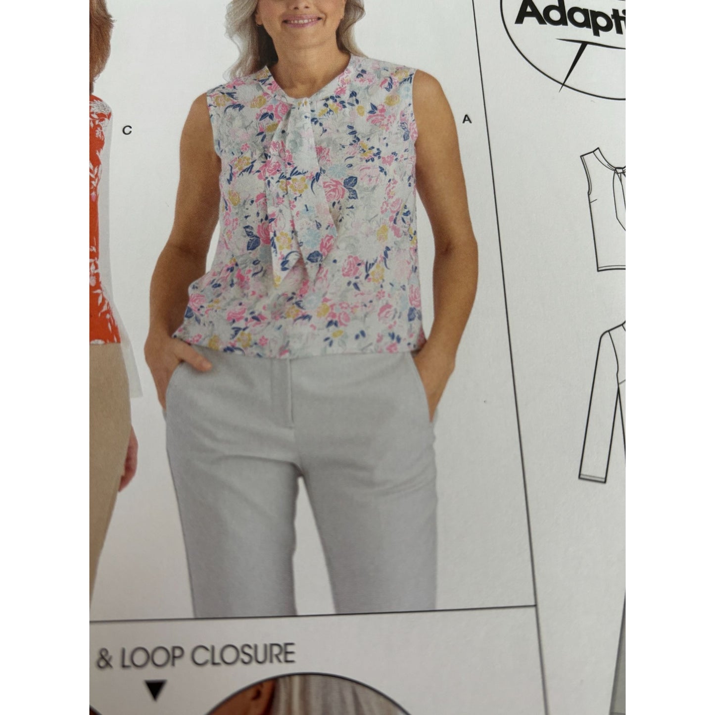 Simplicity Sewing Pattern S9579 Adaptive Top Shirt Blouse Easy Work Career 14-22