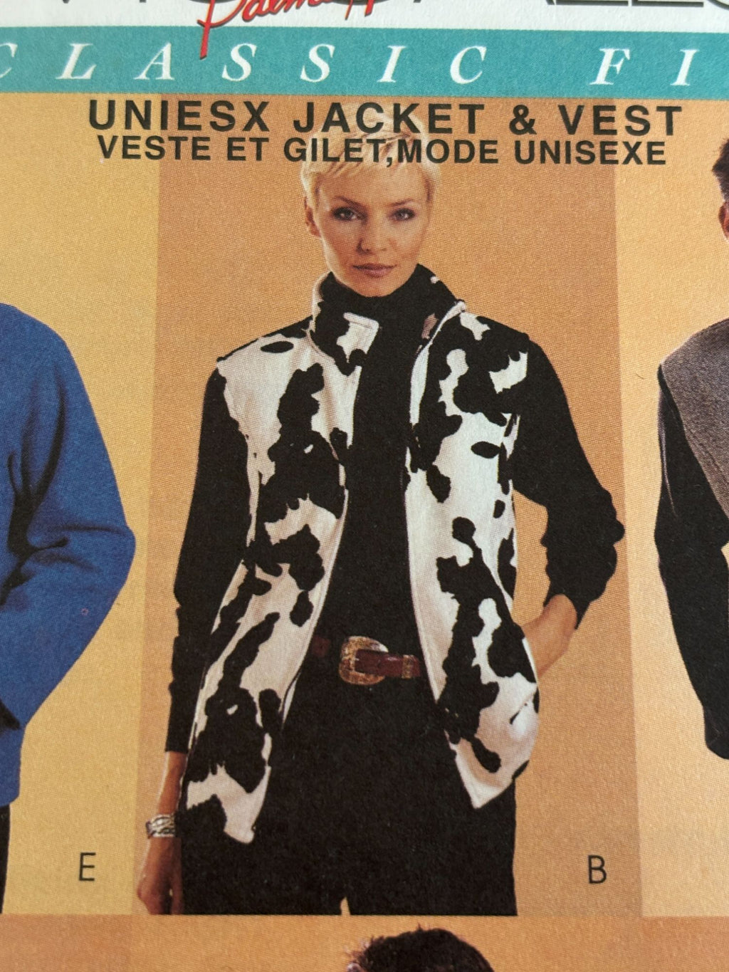 McCalls Sewing Pattern 3029 Unisex Jacket Fleece Vest Winter Classic Fit S M L