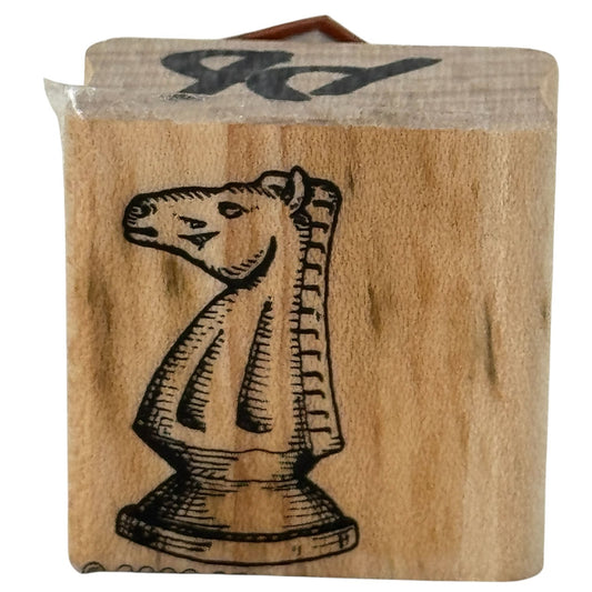 Stampin Up Rubber Stamp Chess Knight Game Piece Card Making Wood Mounted Craft
