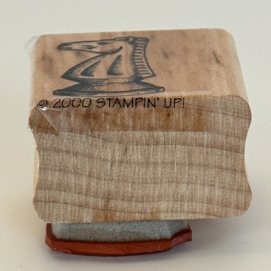 Stampin Up Rubber Stamp Chess Knight Game Piece Card Making Wood Mounted Craft