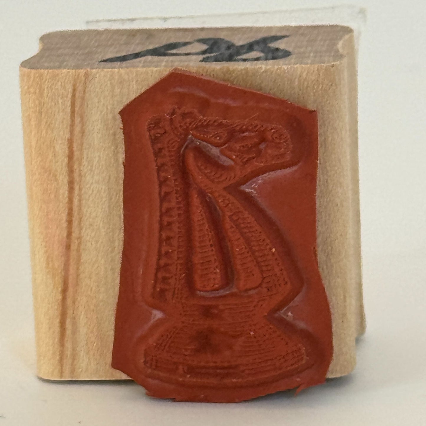Stampin Up Rubber Stamp Chess Knight Game Piece Card Making Wood Mounted Craft