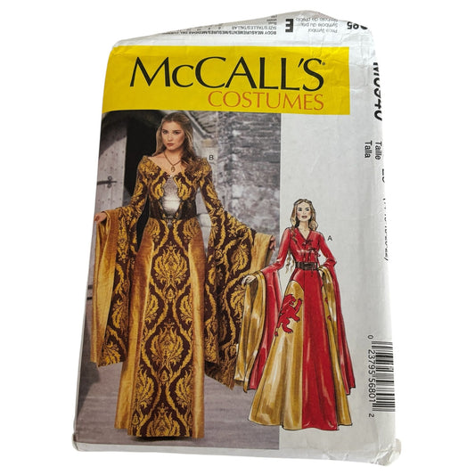 McCalls Sewing Pattern M6940 Medieval Gown Fantasy Dress Costume Renaissance 14-22 Uncut
