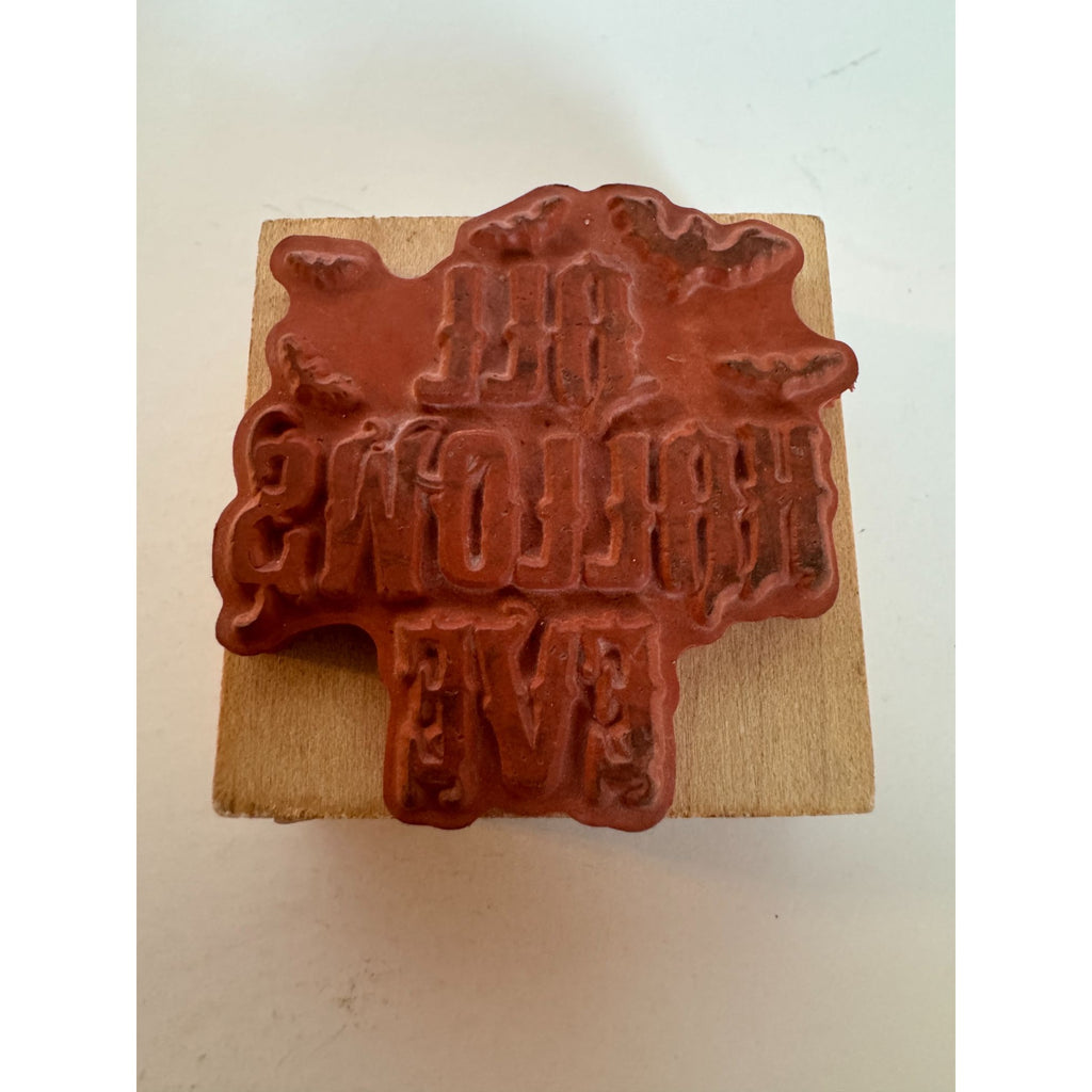 Momenta Rubber Stamp Halloween All Hallows Eve Bat Spooky Words Card Making Fall