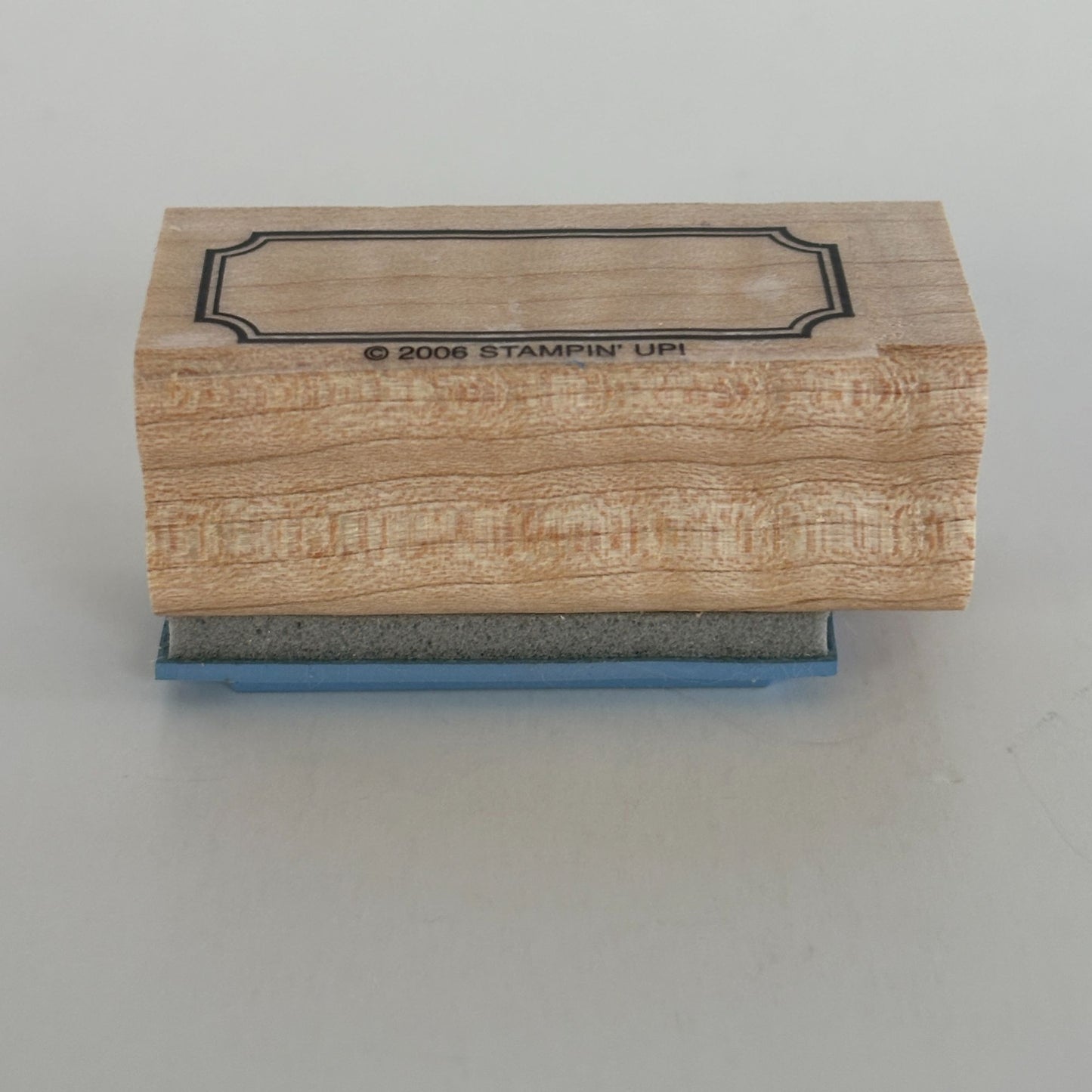 Stampin Up Rubber Stamp Label Frame Gift Tag Card Making Wood Mount Small