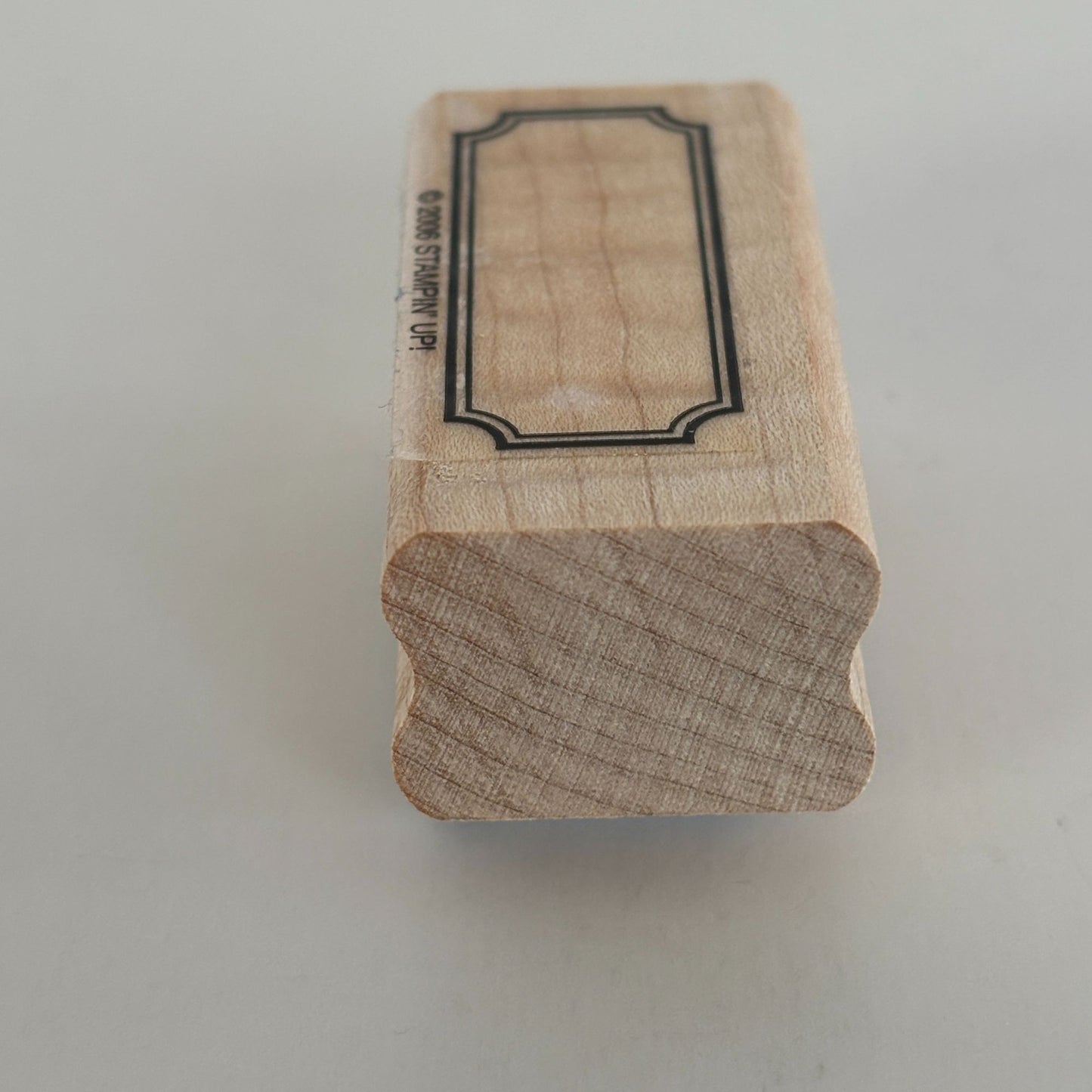 Stampin Up Rubber Stamp Label Frame Gift Tag Card Making Wood Mount Small