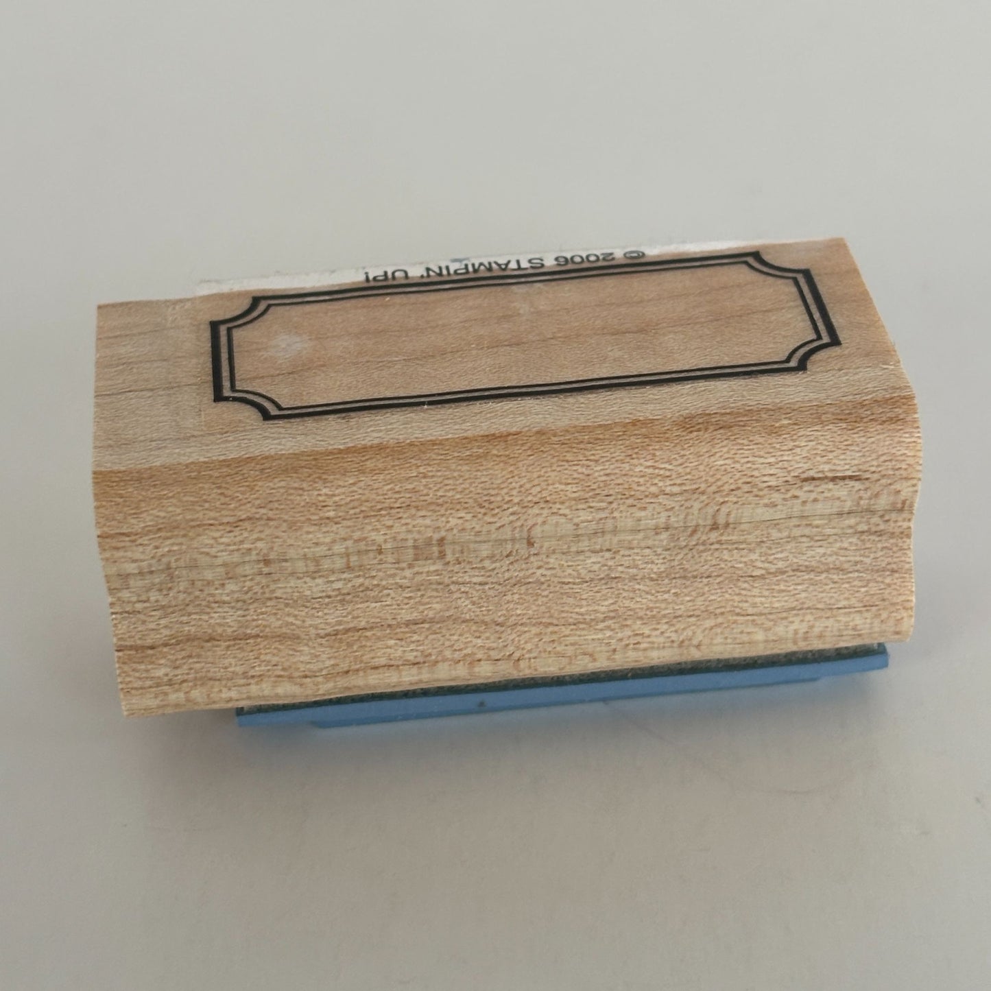 Stampin Up Rubber Stamp Label Frame Gift Tag Card Making Wood Mount Small