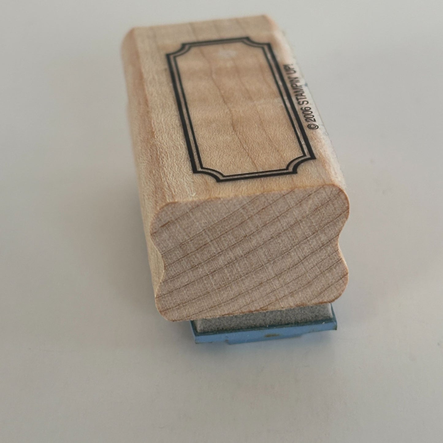 Stampin Up Rubber Stamp Label Frame Gift Tag Card Making Wood Mount Small