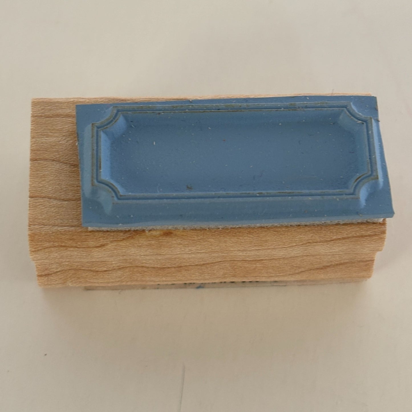 Stampin Up Rubber Stamp Label Frame Gift Tag Card Making Wood Mount Small