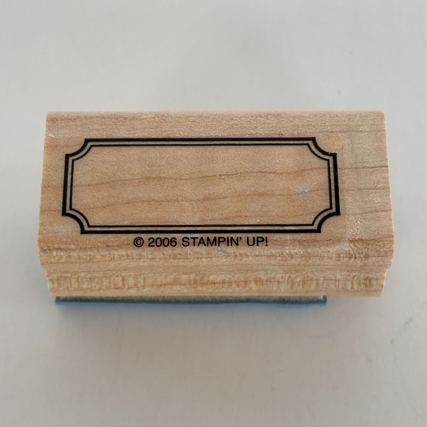 Stampin Up Rubber Stamp Label Frame Gift Tag Card Making Wood Mount Small