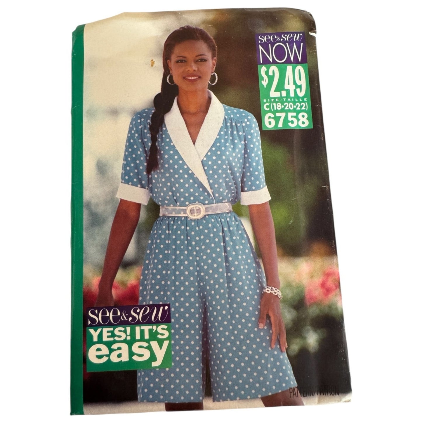 Butterick 6758 Vintage 90s Wrap Top Sewing Pattern Split Skirt Officewear 18-22 Uncut Minimalist