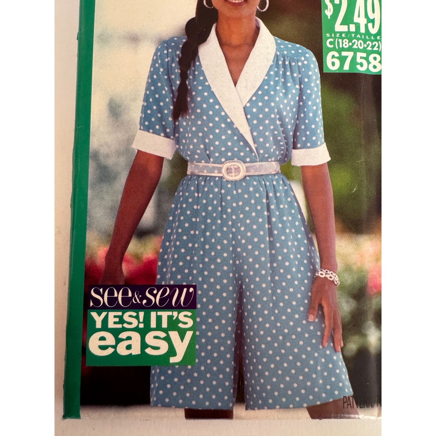 Butterick 6758 Vintage 90s Wrap Top Sewing Pattern Split Skirt Officewear 18-22 Uncut Minimalist