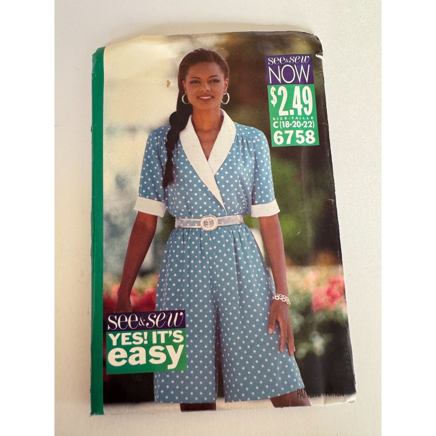 Butterick 6758 Vintage 90s Wrap Top Sewing Pattern Split Skirt Officewear 18-22 Uncut Minimalist