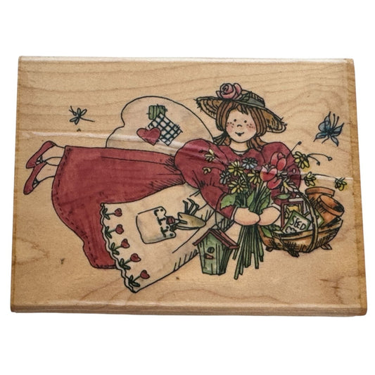 Penny Black Rubber Stamp Plant Happiness Angel Gardener Garden Seed Card Making