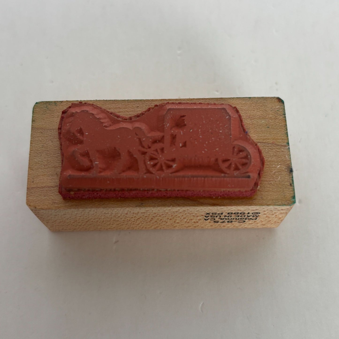 PSX Rubber Stamp Horse and Buggy Silhouette Nostalgic Pennsylvania Amish C-875